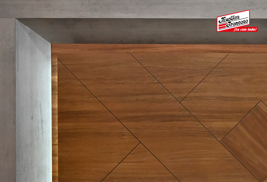 CABECERA, DOS BURÓS Y CÓMODA CON LUNA ARABIA II NOGAL CONCRETO