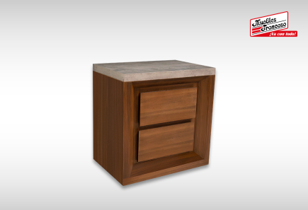 CABECERA Y DOS BURÓS ARABIA II NOGAL CONCRETO