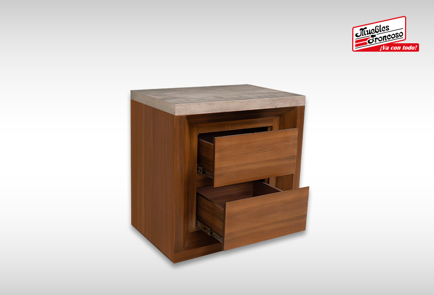 CABECERA Y DOS BURÓS ARABIA II NOGAL CONCRETO