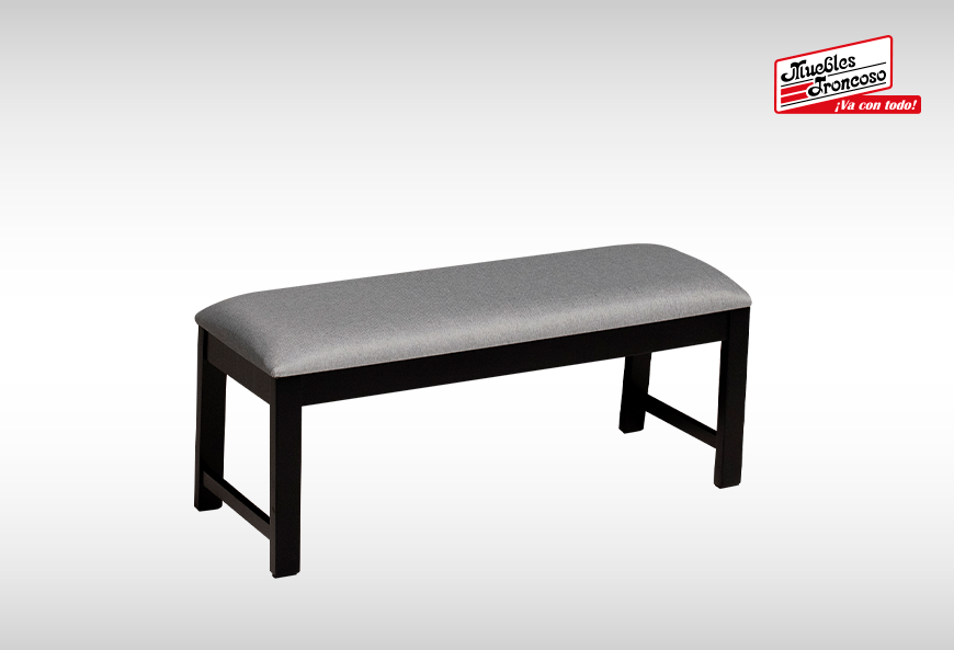 ANTECOMEDOR SILVER GRIS C/4 SILLAS Y BANCA ARGELIA MICHELLE MOUSE PTA/NEGRA