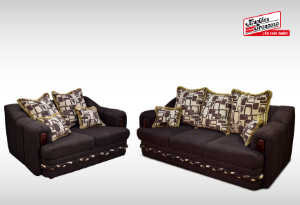 SALA ROMA CHOCOLATE SOFÁ Y LOVE SEAT