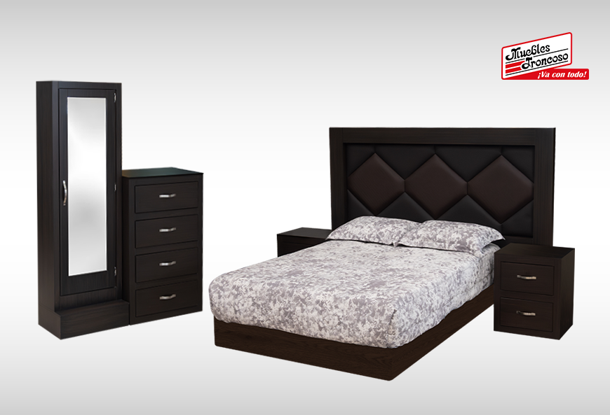 CABECERA, DOS BURÓS Y CÓMODA CON LUNA YAKATY