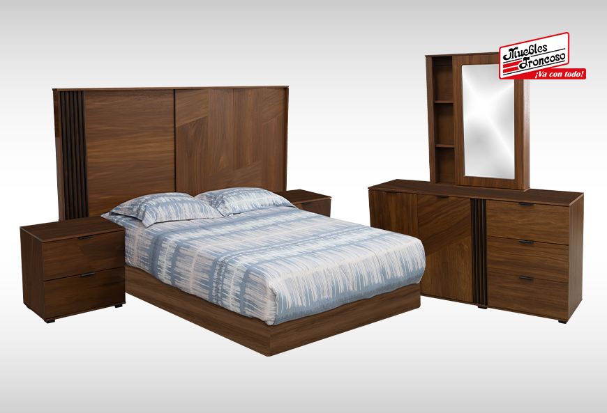 CABECERA, DOS BURÓS Y CÓMODA CON LUNA KALEY