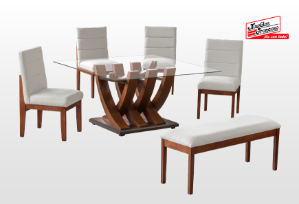 ANTECOMEDOR TAMAYO CON 4 SILLAS Y BANCA MONTANA PONZ