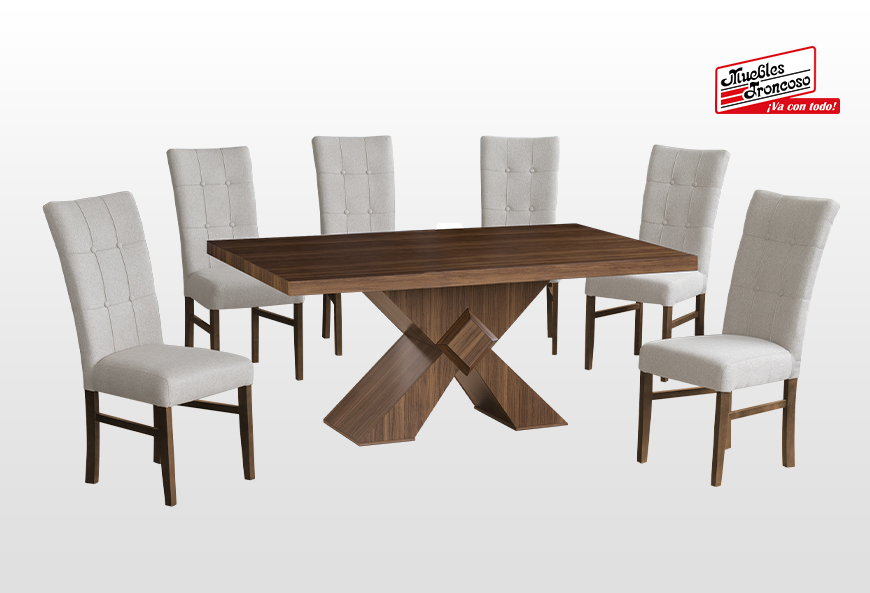 ANTECOMEDOR SIRIUS II CON 6 SILLAS DORIAN MAGIT BEIGE