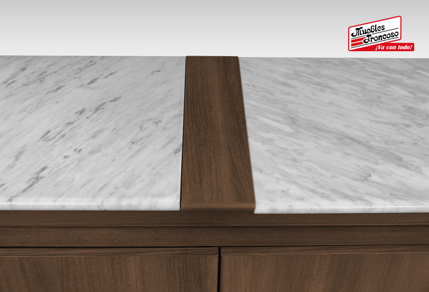 BUFET SIDNEY NOGAL MÁRMOL GRIS