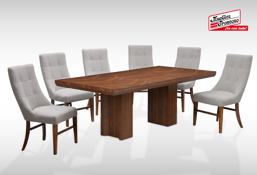 ANTECOMEDOR OSIRIS CON 6 SILLAS ESPARTA MAGIT BEIGE