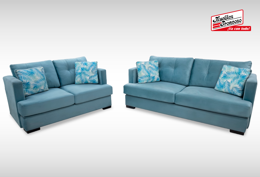 SALA BABY OCEAN BLUE SOFÁ Y LOVE SEAT
