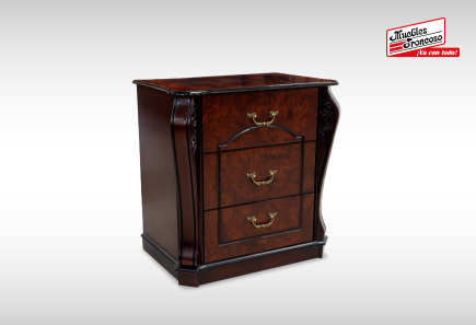 CABECERA, DOS BURÓS Y CÓMODA CON LUNA MOD IMPERIAL