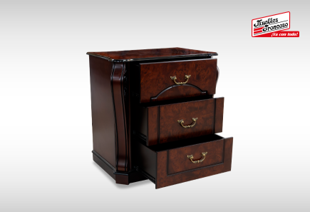 CABECERA, DOS BURÓS Y CÓMODA CON LUNA MOD IMPERIAL