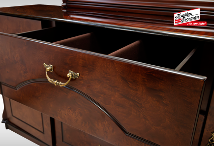 CABECERA, DOS BURÓS Y CÓMODA CON LUNA MOD IMPERIAL