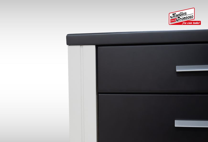 CABECERA, 2 BURÓS Y CÓMODA CON LUNA PRAGA CHOCOLATE