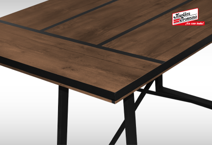 ANTECOMEDOR LAWRENCE RECTANGULAR CON 4 SILLAS Y BANCA RUSSEL CHARCOAL