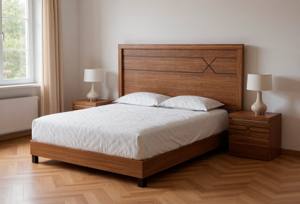 CABECERA Y DOS BURÓS NICOLE WALNUT