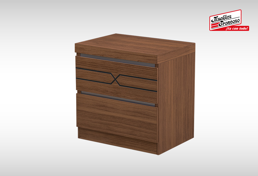 CABECERA Y DOS BURÓS NICOLE WALNUT