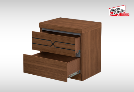 CABECERA Y DOS BURÓS NICOLE WALNUT