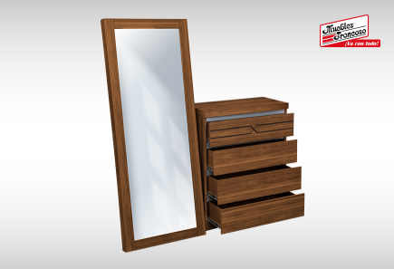 CÓMODA Y LUNA NICOLE WALNUT