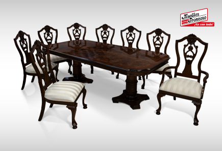 COMEDOR MANCHESTER - 6 SILLAS Y 2 SILLONES