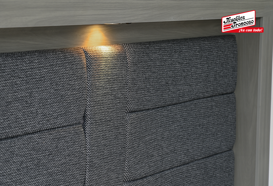 CABECERA Y DOS BURÓS MÓNACO GRIS