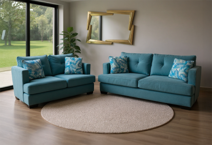 SALA BABY OCEAN BLUE SOFÁ Y LOVE SEAT