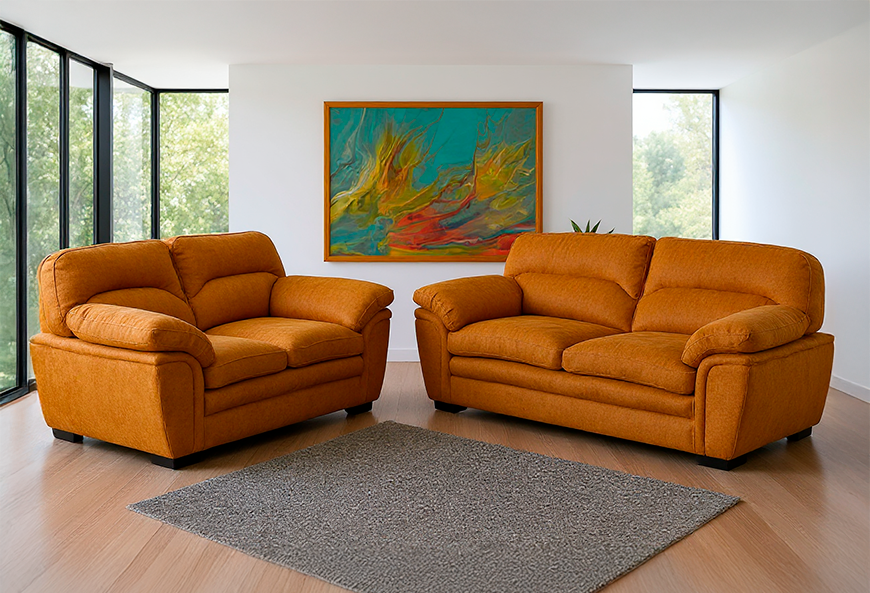 SALA ALASKA MANDARINA SOFÁ Y LOVE SEAT