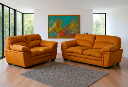 SALA ALASKA MANDARINA SOFÁ Y LOVE SEAT