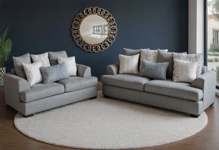 SALA MONTECARLO GRIS SOFÁ Y LOVE SEAT