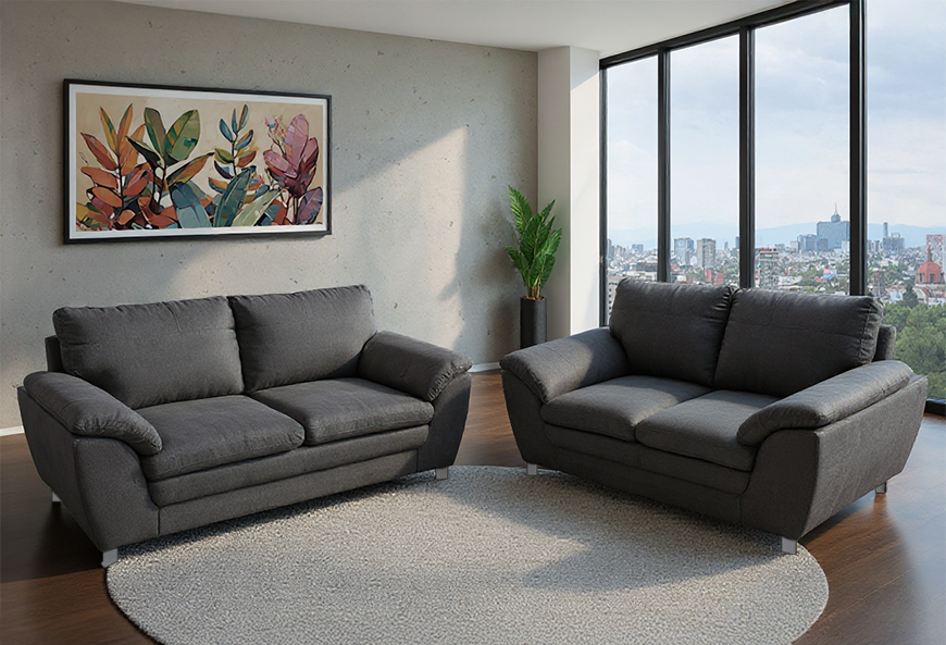 SALA RUZZ LINDA OXFORD LOVE SEAT Y SOFÁ