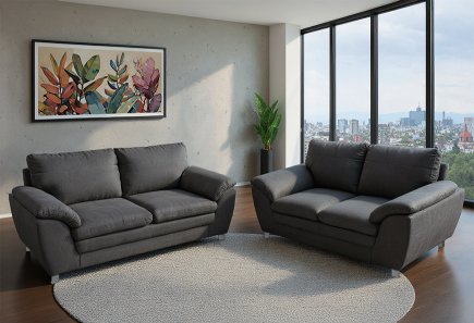 SALA RUZZ LINDA OXFORD LOVE SEAT Y SOFÁ