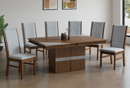 ANTECOMEDOR ARGELIA CON 6 SILLAS ARGELIA MICHELLE MOUSE PTA/NOGAL