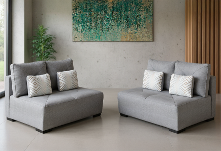 DOS LOVE SEAT LUNA ANZA GRIS
