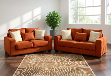 SALA MARRUECOS TERRACOTA SOFÁ Y LOVE SEAT