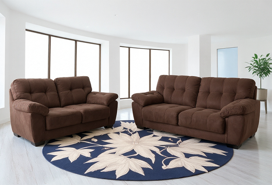 SALA DAKOTA CHAMPION CHOCOLATE SOFÁ Y LOVE SEAT