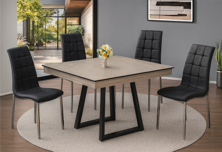 ANTECOMEDOR PHIA JR C/4 SILLAS DC-954 NEGRA ANTECOMEDOR PHIA JR C/4 SILLAS DC-954 NEGRA