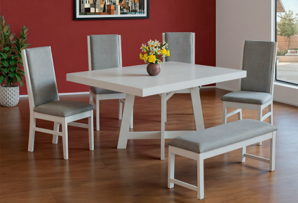 ANTECOMEDOR VIENA CON 4 SILLAS Y BANCA ARGELIA MICHELLE MOUSE PTA/PERL