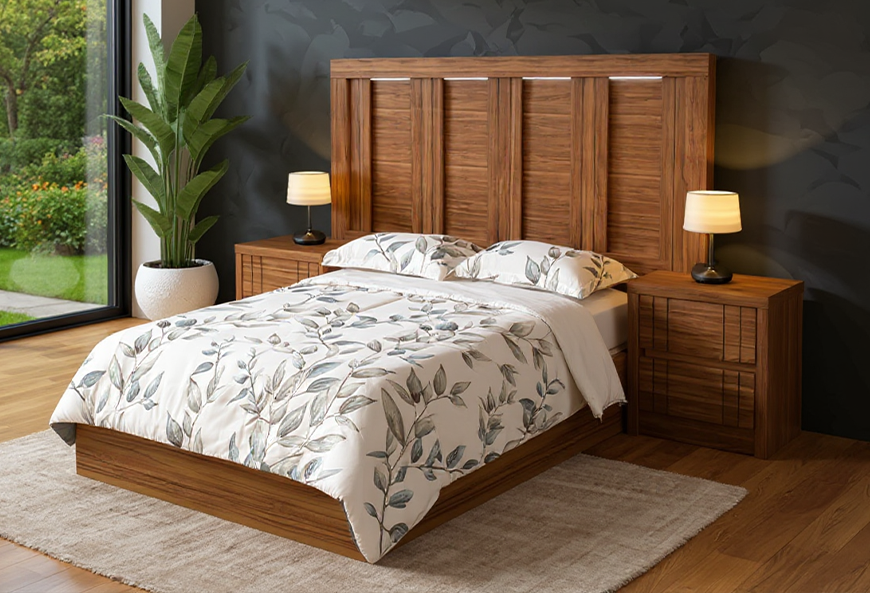 CABECERA Y DOS BURÓS  CLEMENZA WALNUT