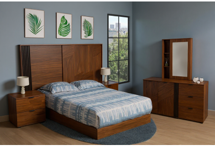 CABECERA, DOS BURÓS Y CÓMODA CON LUNA KALEY