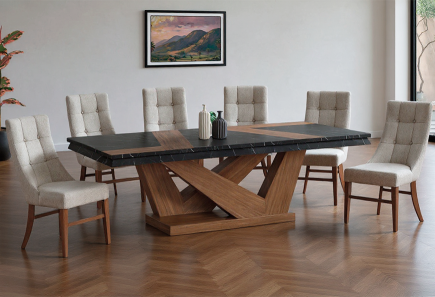ANTECOMEDOR MOSCU GR CON 6 SILLAS ESPARTA MAGIT BEIGE