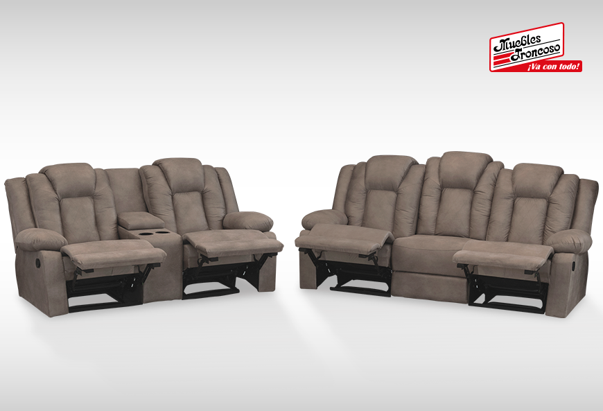 SALA NAIROBI BUFALO NOGAL SOFÁ Y LOVE SEAT