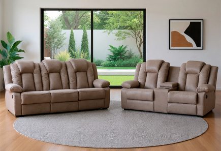 SALA NAIROBI BUFALO NOGAL SOFÁ Y LOVE SEAT