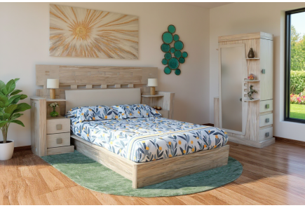 CABECERA, DOS BURÓS Y CÓMODA CON LUNA KENIA AMBROSÍA