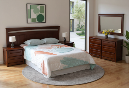 CABECERA, DOS BURÓS Y CÓMODA CON LUNA SAN DIEGO