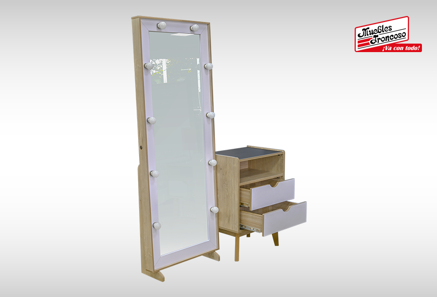 CABECERA, DOS BURÓS Y CÓMODA CON LUNA DOROTHY