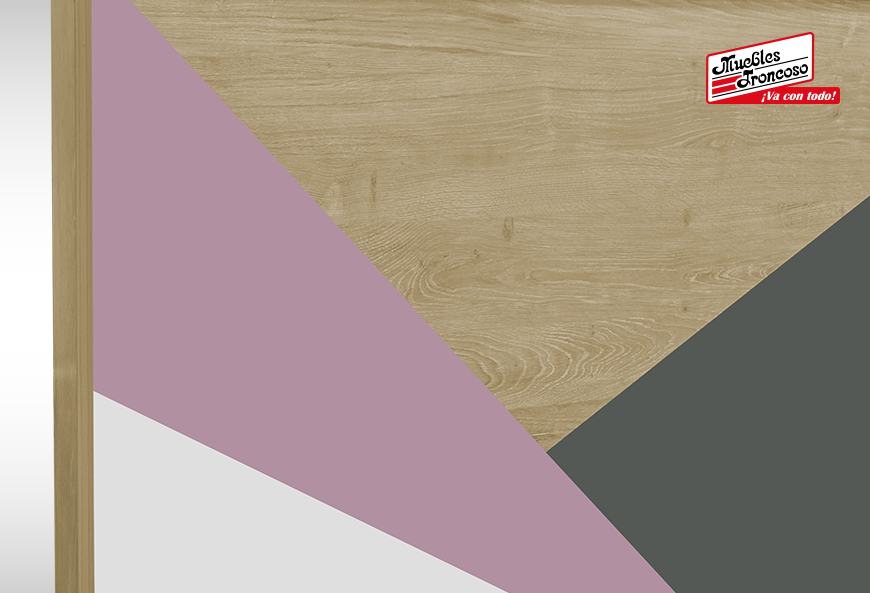 La Recámara Dorothy destaca por su cabecera con diseño geométrico en t