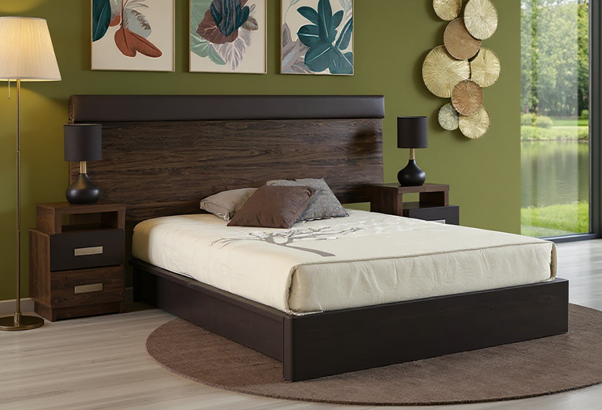 CABECERA Y DOS BURÓS TOKIO NOGAL CHOCOLATE CABECERA Y DOS BURÓS TOKIO NOGAL CHOCOLATE