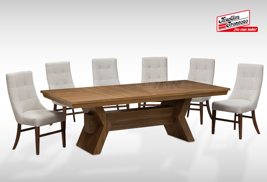 ANTECOMEDOR POLET CON 6 SILLAS ESPARTA MAGIT BEIGE