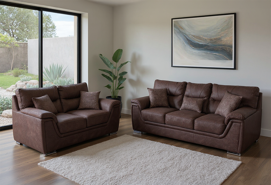 SALA MURANO LETTEO CHOCOLATE SOFÁ Y LOVE SEAT