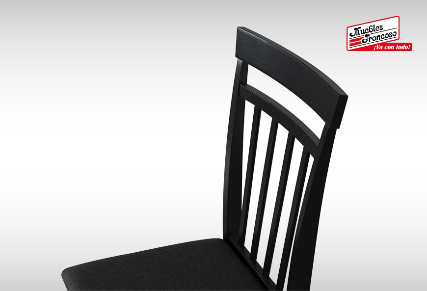 ANTECOMEDOR APRIL REDONDO NEGRO CON 4 SILLAS