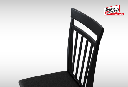 ANTECOMEDOR APRIL REDONDO NEGRO CON 4 SILLAS