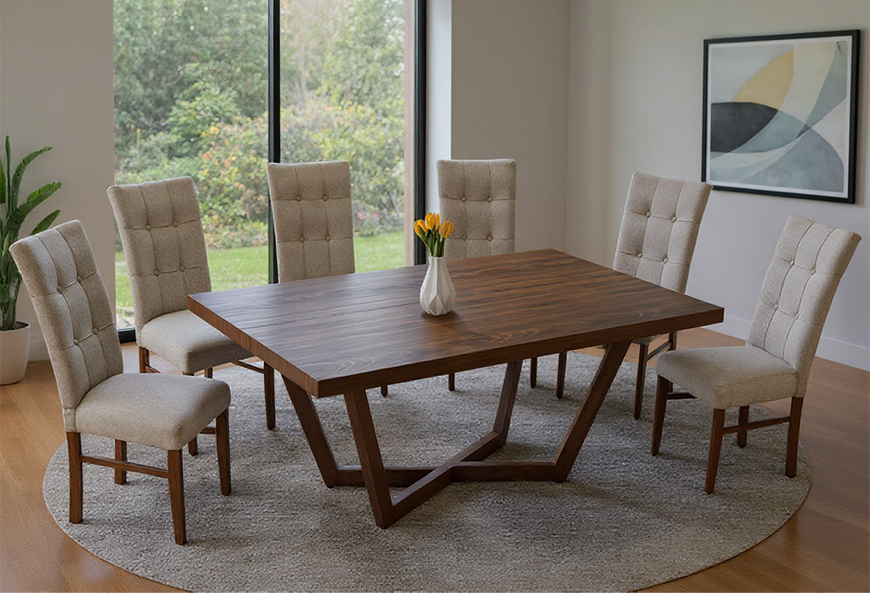 ANTECOMEDOR IVANA CON 6 SILLAS DORIAN MAGIT BEIGE